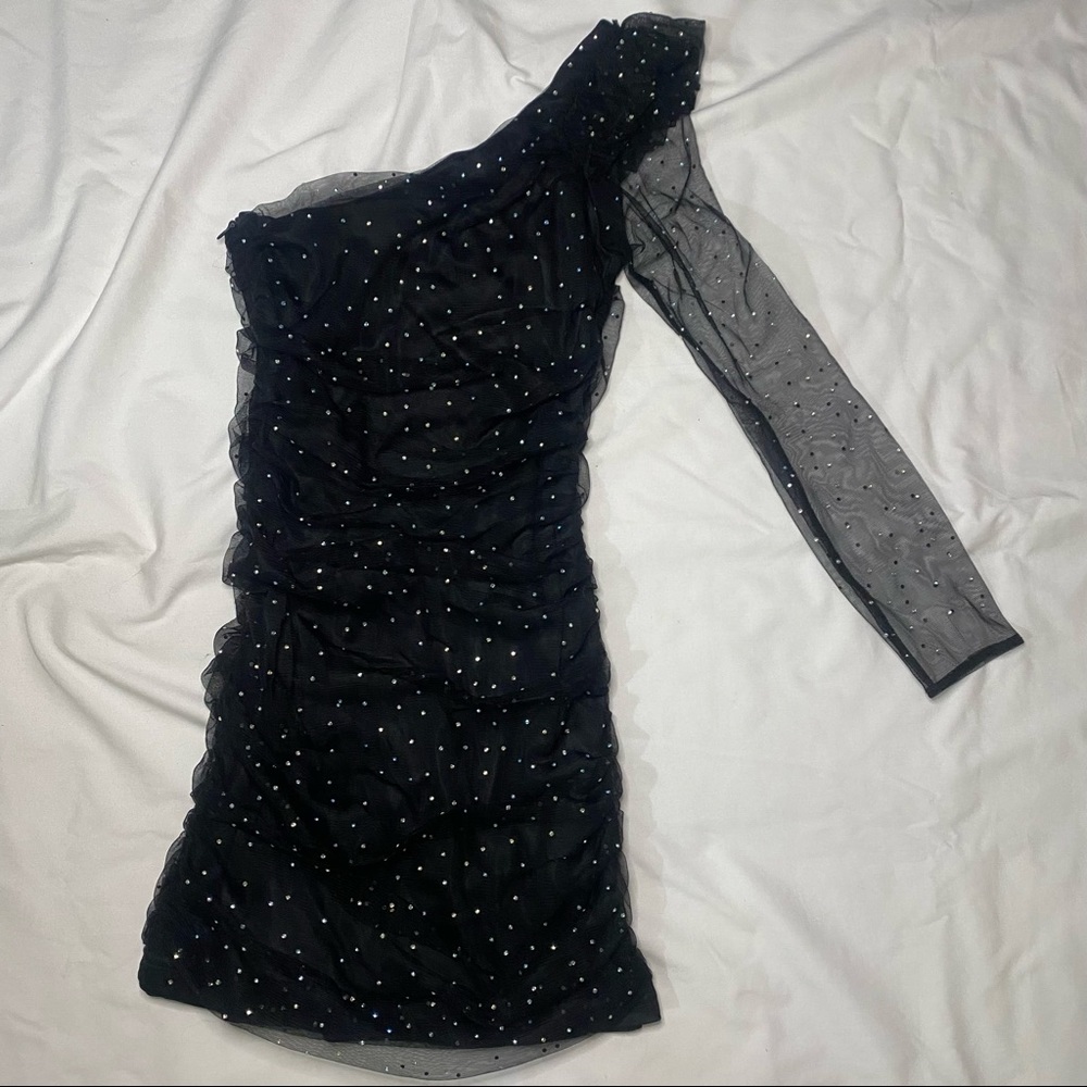 Rhinestone Black Dress